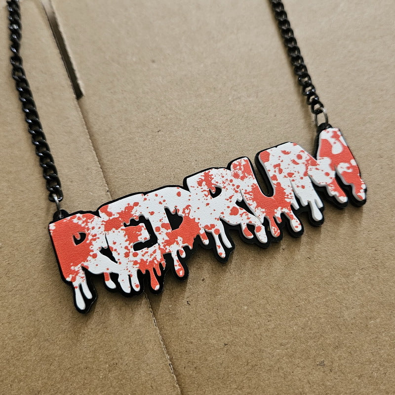 Wholesale Terrorist Blood Drops English alphabet Acrylic Necklaces